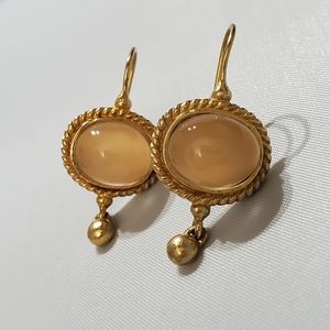 Designer Sharon Sklare Sterling Silver Cat Eye Earrings